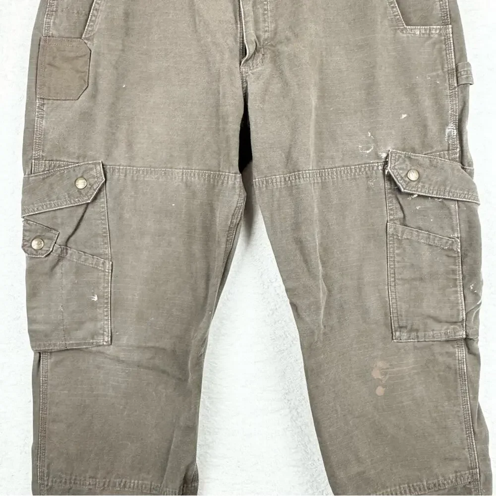 Carhartt Cargo Work Pant Relaxed Fit Rugged Flex Ripstop in Dark Coffee Sz 40x32